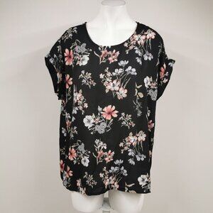 3/$20 - M - Flowy Floral Black Blouse - Ardene